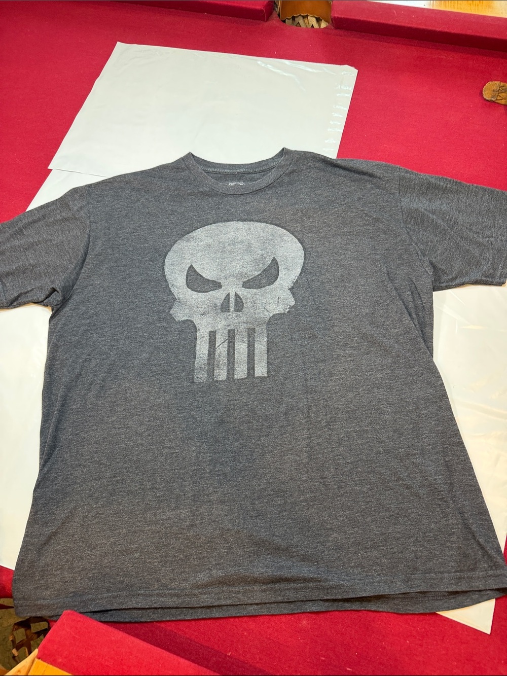Punisher T-Shirt Black or dark gray men’s XL Cotton blend Marvel comics shirt